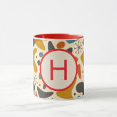 Monogram Initiaal Retro Cadeau Mok (Midden)