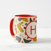 Monogram Initiaal Retro Cadeau Mok (Voorkant links)