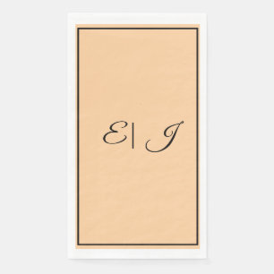 Monogram Initiaal Retro Schrift Koraal Oranje Trou Servet