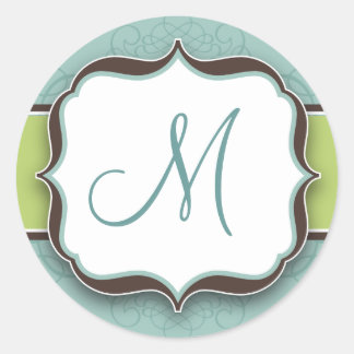 Monogram Initiaal Retro stijl Stickers