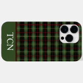 Monogram Initiaal Rood Groen Zwart Schotse Ruit  Case-Mate iPhone Case (Achterkant (horizontaal))