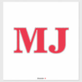 Monogram Initiaal Rood Vet Custom Name Label Trend (Vel)