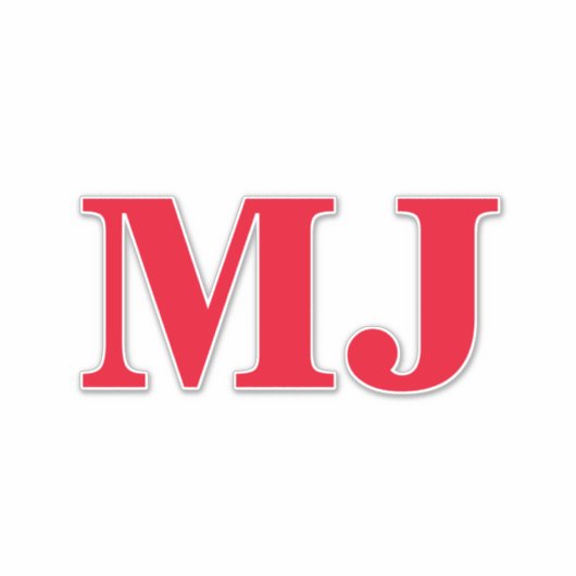 Monogram Initiaal Rood Vet Custom Name Label Trend (Voorkant)