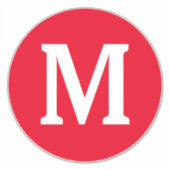 Monogram Initiaal Rood wit Vet Aangepaste naam Koe Sticker (Voorkant)