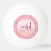 Monogram Initiaal Roos Glitter Kijk Wit Pingpongballen (Voorkant)