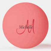 Monogram Initiaal Roze Trendy Moderne Sjabloon Pingpongballen (Voorkant)