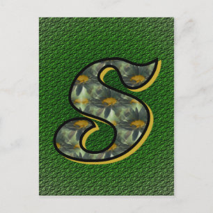 Monogram Initiaal S Madeliefjes Bloemkunst  Briefkaart