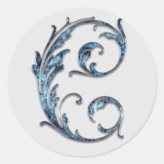 monogram initiaal S stickers (Voorkant)