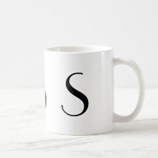 Monogram Initiaal S zwarte & witte moderne koffie  Koffiemok
