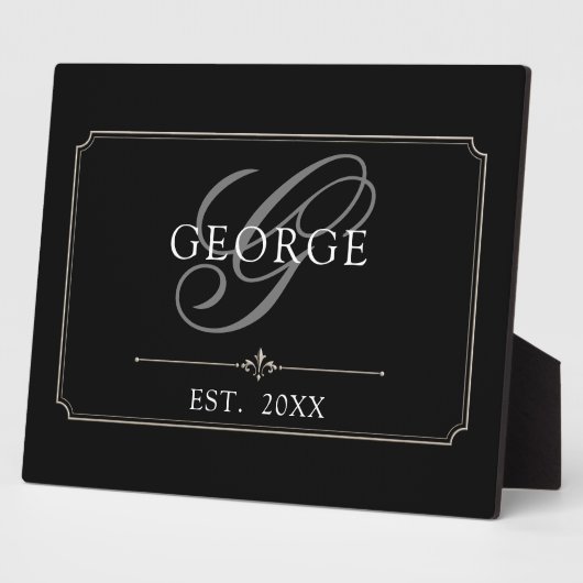 Monogram initiaal Script Fotoplaat (Zijkant)