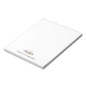 Monogram initiaal script wit zwart notitieblok (Gedraaid)