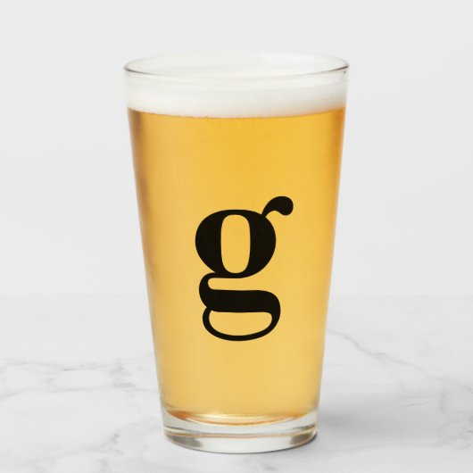 Monogram Initiaal Simple Ber Glas (Voorkant gevuld)