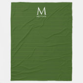 Monogram Initiaal Sjabloon Aangepast bos groen Fleece Deken (Voorkant)