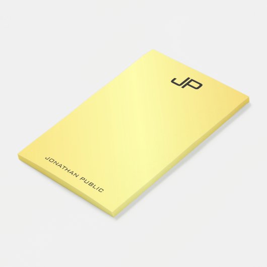 Monogram Initiaal Sjabloon Gold Kijk verticaal Post-it® Notes (Schuin)