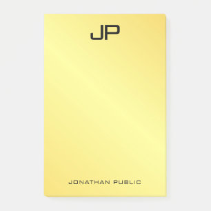 Monogram Initiaal Sjabloon Gold Kijk verticaal Post-it® Notes