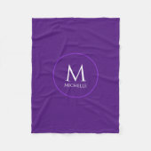 Monogram Initiaal Sjabloon Royal Paarse Custom Fleece Deken (Voorkant)