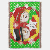 Monogram Initiaal Snowmen op Klassieke punthrow Deken (Voorkant Verticaal)