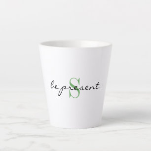 Monogram Initiaal, Stijlvol Script be cadeau, Latte Mok