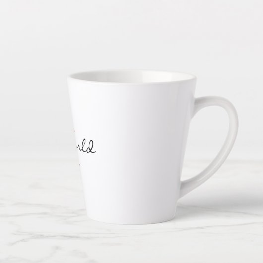Monogram Initiaal, Stijlvol Script mijn wereld, Latte Mok (Rechts)
