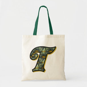 Monogram Initiaal T Madeliefjes Bloemkunst Tote Bag