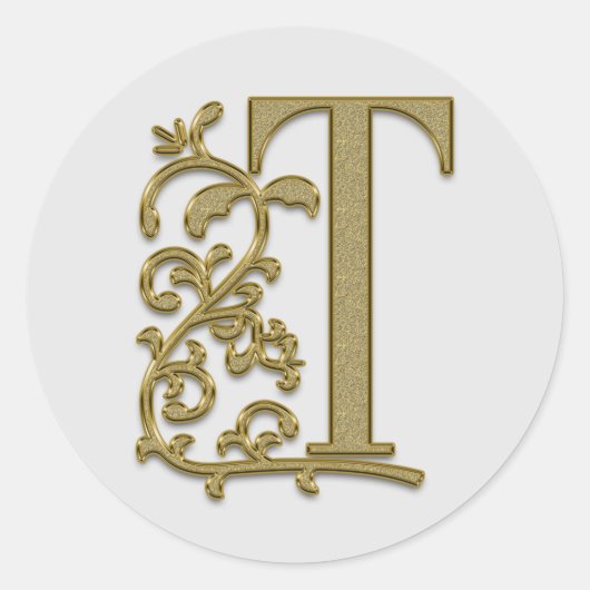 monogram initiaal T stickers (Voorkant)