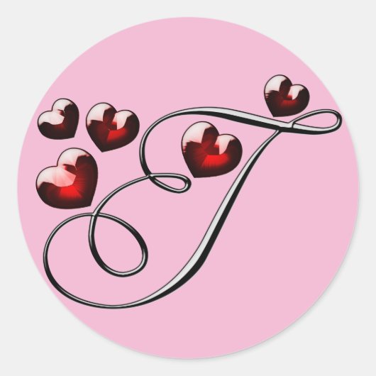 monogram initiaal T stickers (Voorkant)