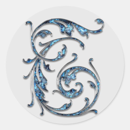 monogram initiaal T stickers (Voorkant)