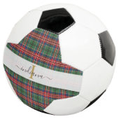 Monogram Initiaal Tartan speldenscriptnaam Voetbal (Drie kwart)