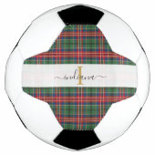 Monogram Initiaal Tartan speldenscriptnaam Voetbal (Voorkant)