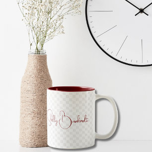 Monogram Initiaal Typografie Modern Eenvoudig Tweekleurige Koffiemok