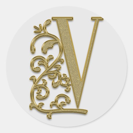 monogram initiaal V stickers (Voorkant)