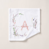 Monogram Initiaal van moderne Waterverf Bad Handdoek (Wasdoekje)