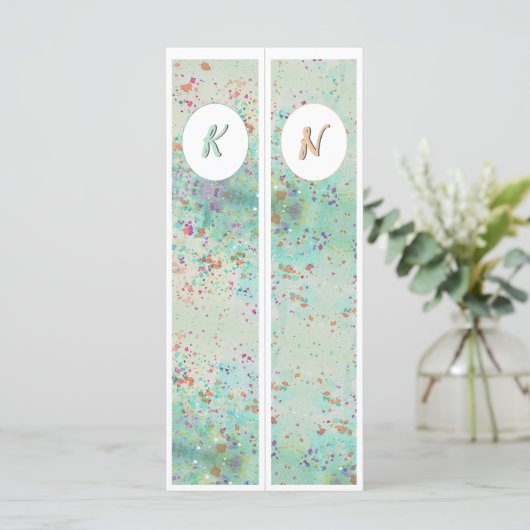 Monogram Initiaal verf spat twee Bladwijzer (Staand voorkant)