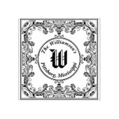 Monogram Initiaal vierkant filigraan naam adres Rubberstempel (Afrduk)