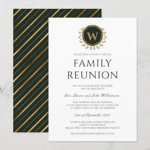 Monogram Initiaal Virtuele Familie Reunion Kaart