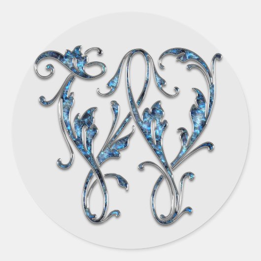 monogram initiaal W sticker (Voorkant)