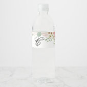 Monogram Initiaal Water Fles Etiket Geometrische R (Voorkant)