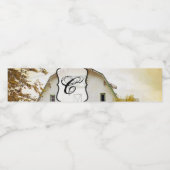 Monogram Initiaal Waterfles Etiket Sunset Barn Co (Enkel label)