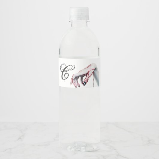 Monogram Initiaal Waterfles Etiket zombie bloed d (Voorkant)