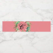 Monogram Initiaal Waterflesetiket Bohemian Cactu Waterfles Etiket (Enkel label)