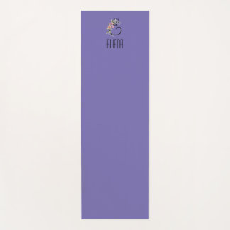 Monogram initiaal waterverf bloem lavendel yogamat
