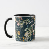 Monogram Initiaal,  Waterverf Bloemen Combo Mok (Links)