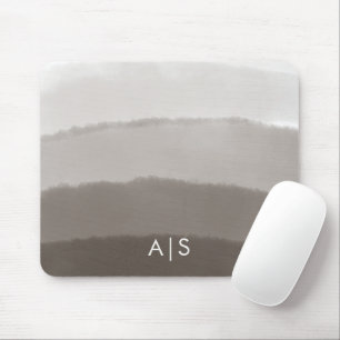 Monogram Initiaal Waterverf Davy Gray Ombre Muismat