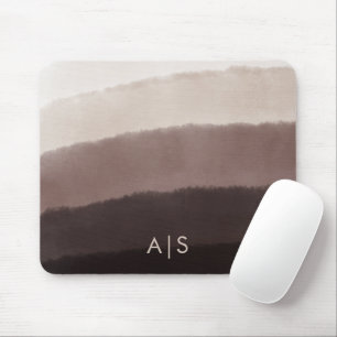 Monogram Initiaal Waterverf Notenbruin Ombre Muismat