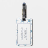 Monogram Initiaal Waterverf zeester Bagagelabel (Achterkant verticaal)