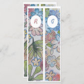 Monogram Initiaal Whimsical Floral Twee Bladwijzer (Voorkant / Achterkant)