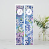 Monogram Initiaal Whimsical Flowers Twee Bladwijze (Staand voorkant)