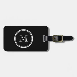 Monogram Initiaal zwart hoog gekleurd Bagagelabel