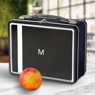 Monogram Initiaal Zwart Wit Minimalistisch Retro B