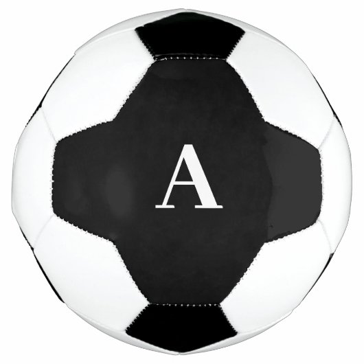 Monogram Initiaal zwart Witte Aangepaste Naam Cade Voetbal (Voorkant)